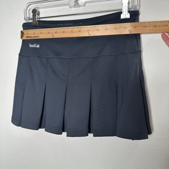 Bolle Jet Black Tennis Pickleball Pleated Skirt or Skort Built in Shorts S - Picture 3 of 9